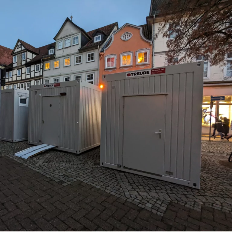 treude-container auf dem celler weihnachtsmarkt