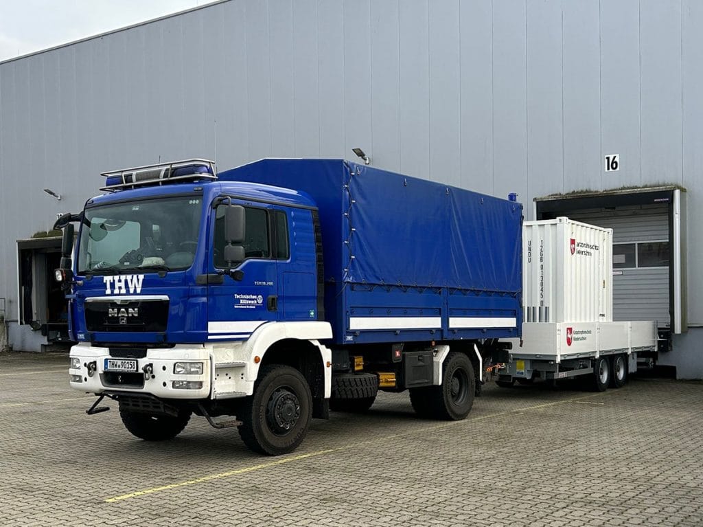 Container Treude Katastrophenschutz Übergabe